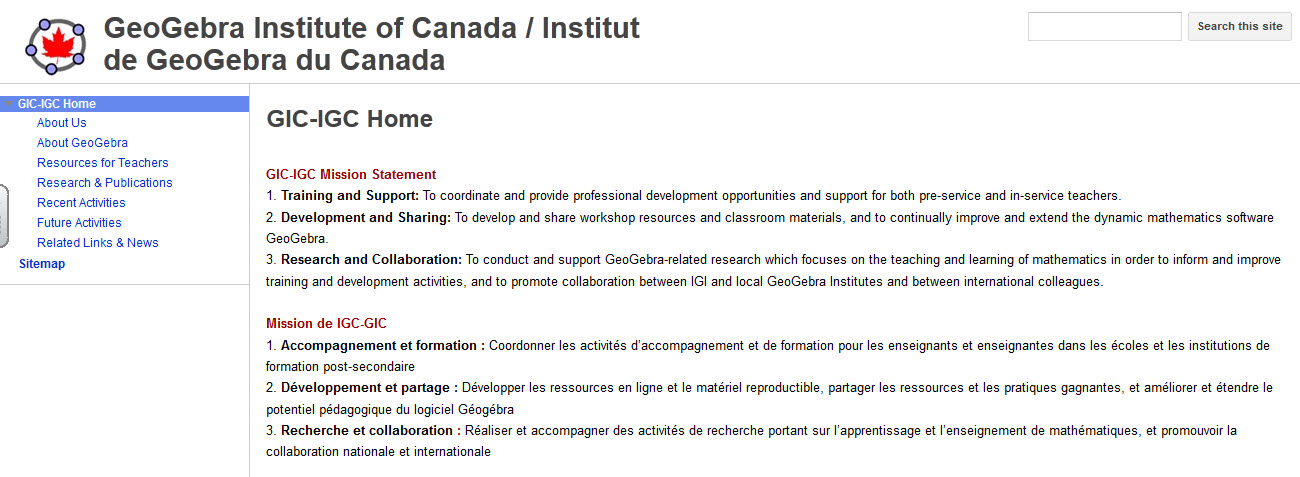 Geogebra Institute of Canada \u2013 Dr. Marina Milner-Bolotin