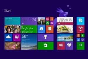 Windows 8’s touch-optimized tile home screen.
