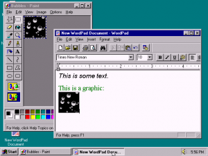 An example of Windows 95’s user interface. 
