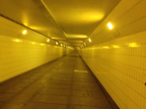 Inside the pedestrian part of the