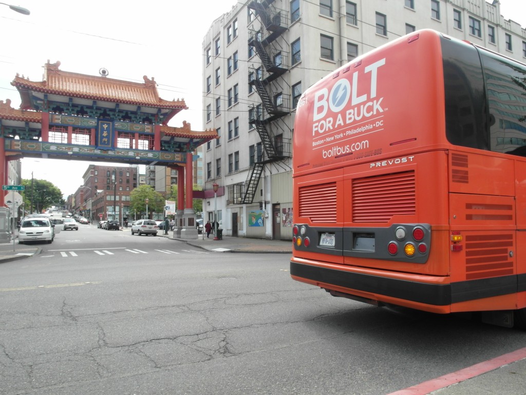 Bolt Bus drop off point in Seattle.