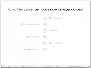 History of Polynomial Equations