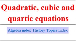 quadratic equations