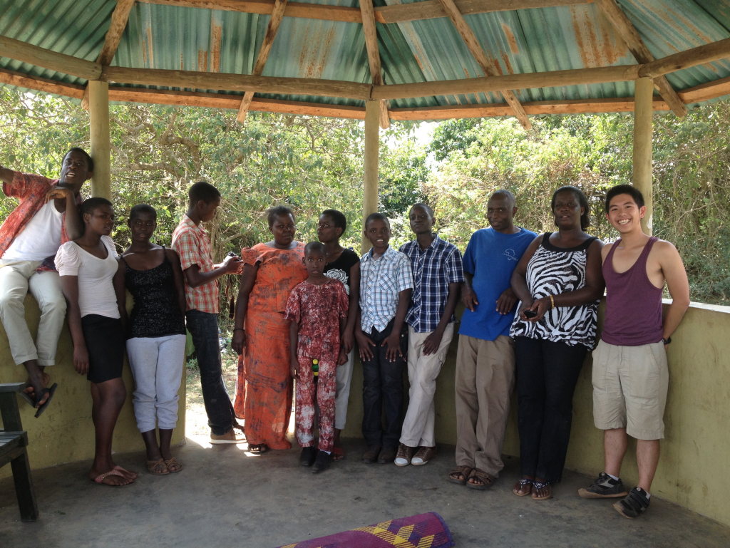 Marcus (Right) and his host family at Lake Mburu National Park of Uganda