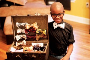 Moziah Bridges displays his hand made bow ties. Photo:Memphis Flyer