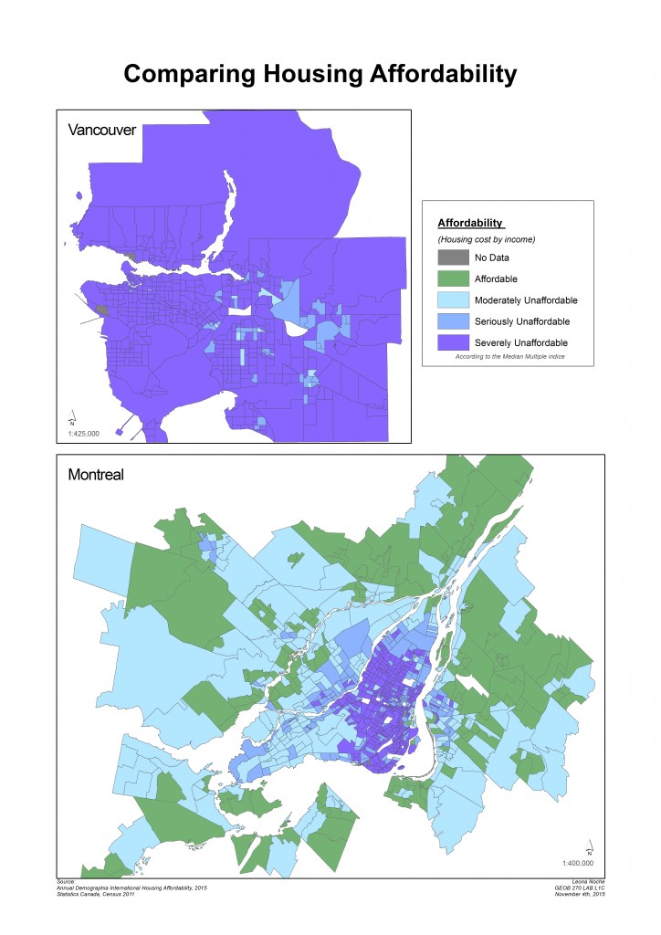 Comparing Affordability in Vancouver and Montreal