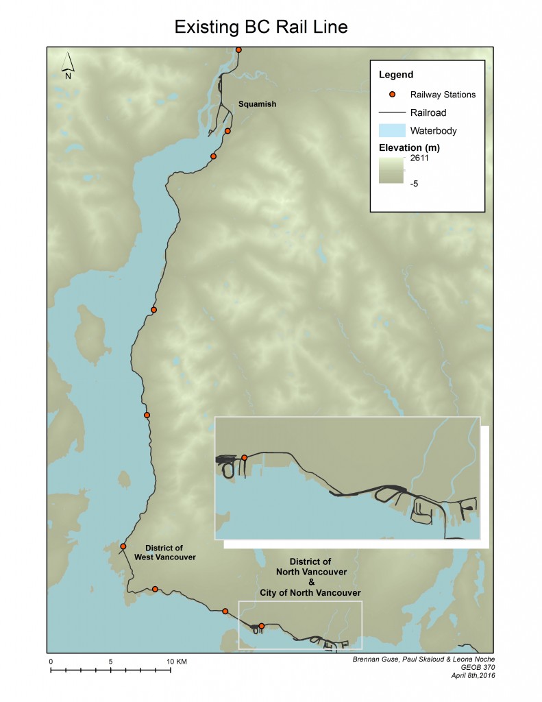 Existing BC Rail Line Between Squamish and North Vancouver