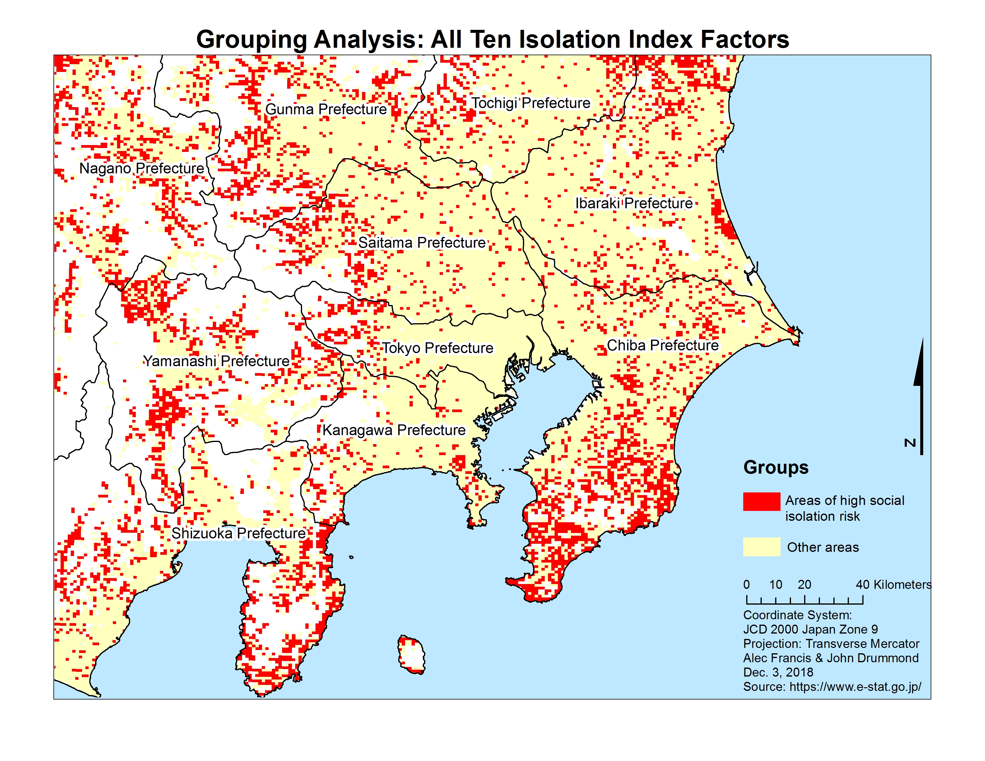 Tokyo population distribution