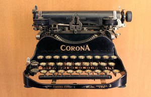 A 1922 Smith Corona Typewriter (not necessarily the model Kim got though!)