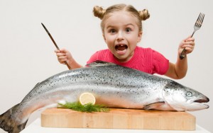 Picture young-girl-with-salmon