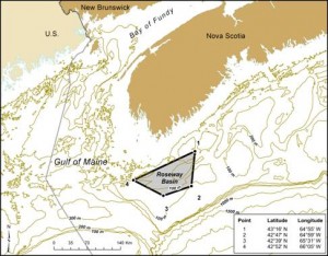 Boundaries of North Atlantic right whale SARA Critical Habitat for Roseway Basin. Image source: DFO