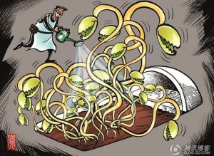 Adding toxic fertilizers to make the bean-sprouts to grow faster 