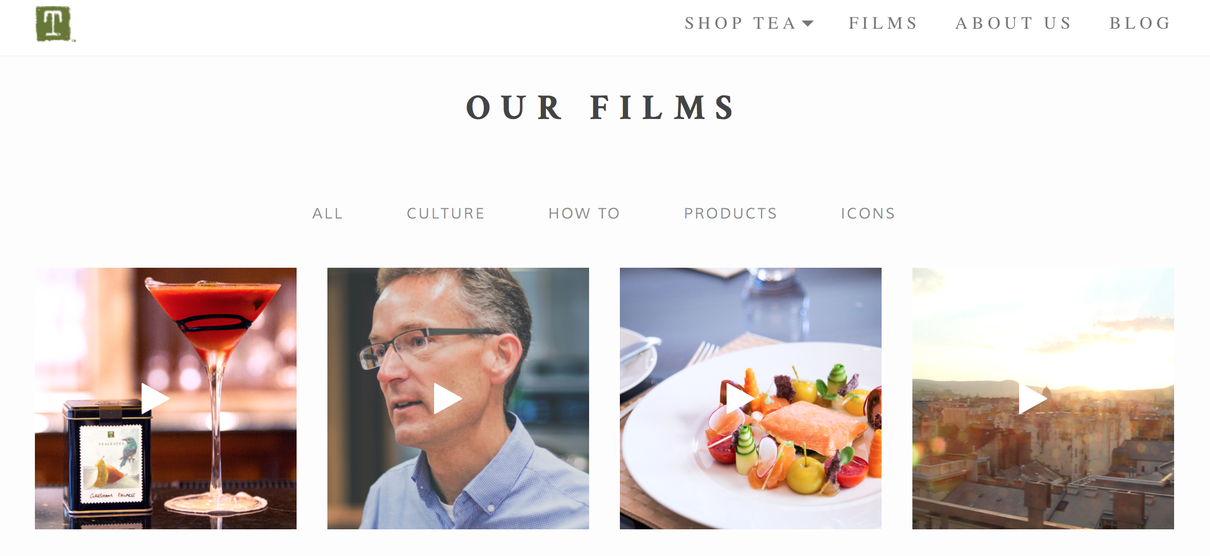 Tealeaves' website allows consumers to purchase tea as well as view promotional short films